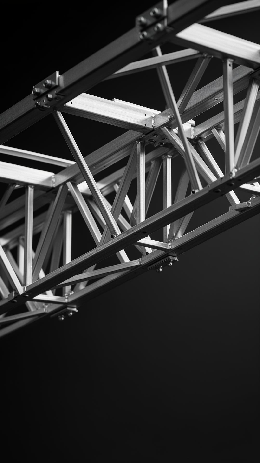 Close-up of light gauge steel truss